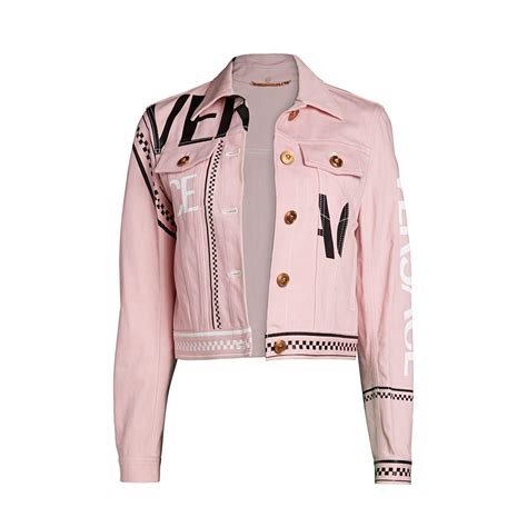 pink versace jacket|versace black denim jacket.